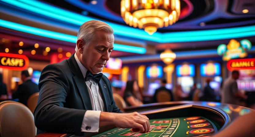 Immersive lounge-style interface of 77BB casino